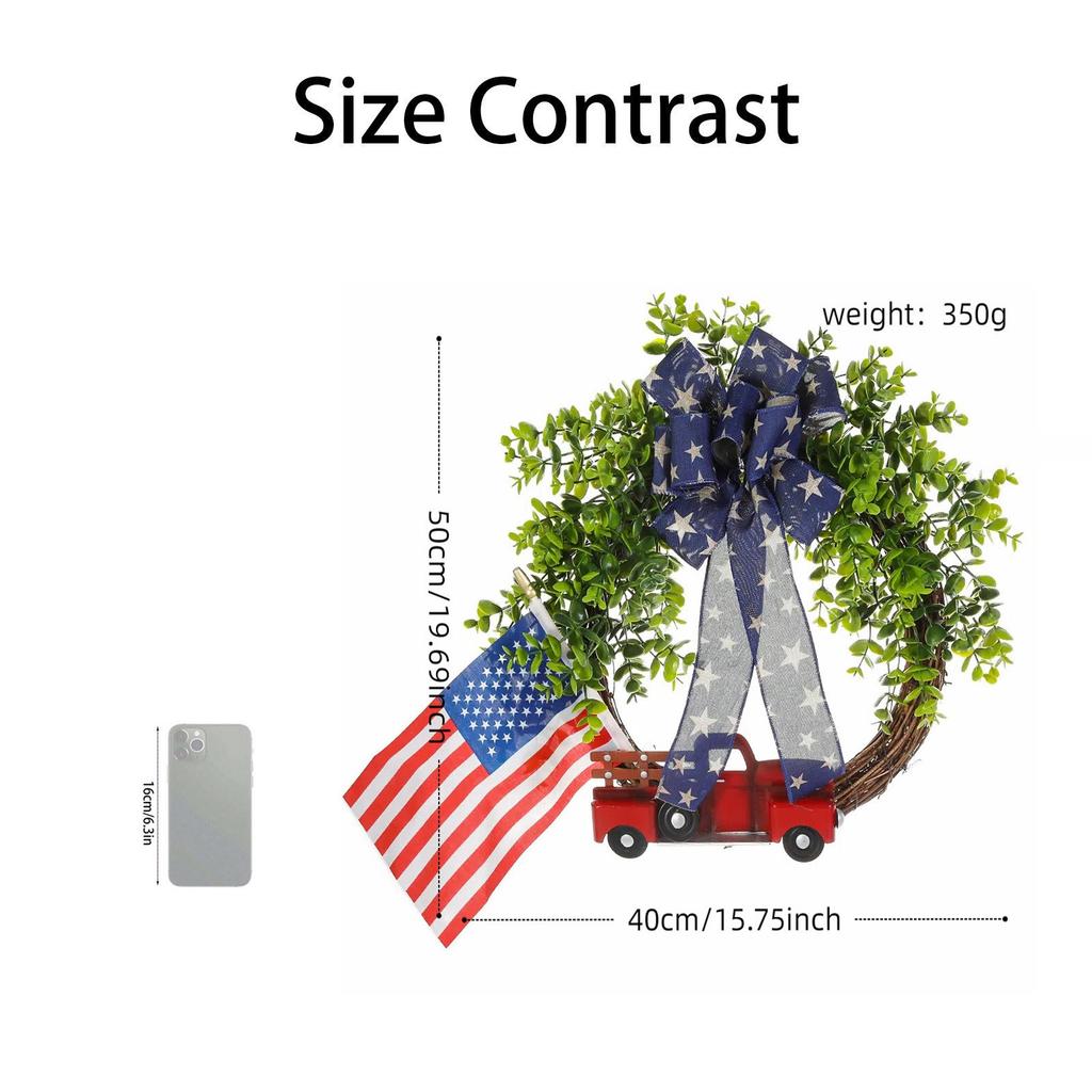 Independence Day Wreath Decorations Family Festival Decoration Props Shopping Mall Window Decoration Wreath
