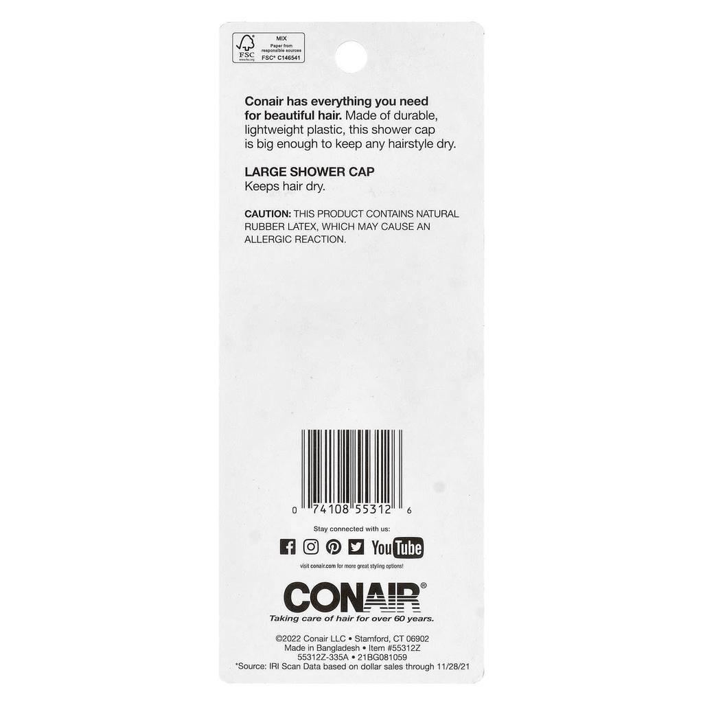 Shower cap, large, 1 large shower cap