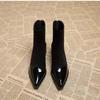 Ankle Boots Women Chunky Mid Heels Suede Shoes Woman Pointed Toe 2025 Trend Winter New Goth Walking Snow Chelsea