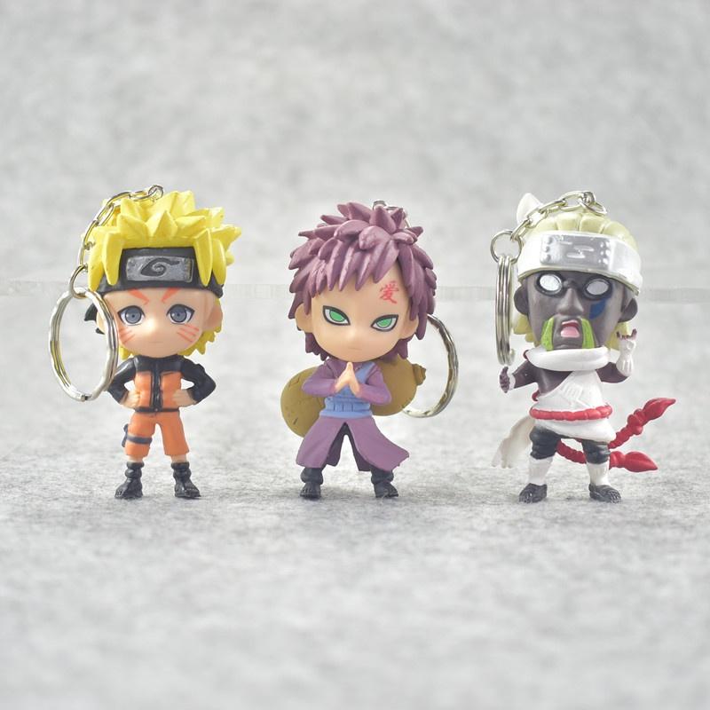 New 6pcs Naruto Pvc Figure Keychain Key Ring Toy Pendant Stylish Anime Cosplay Gift