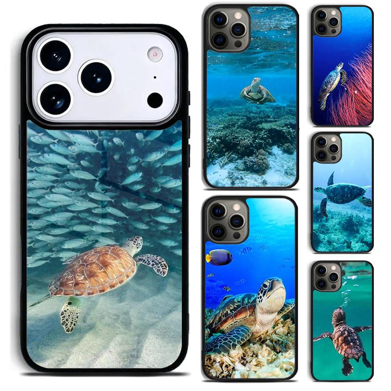 Cartoon Turtle soft Phone Case For iPhone 17 16 15 14 13 12 11 Pro Max Plus 17Air Soft Silicone Cover