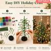 Mini Tabletop DIY Beaded Christmas Tree Craft Kit, Handmade Glass Bead Holiday Decor with Light String