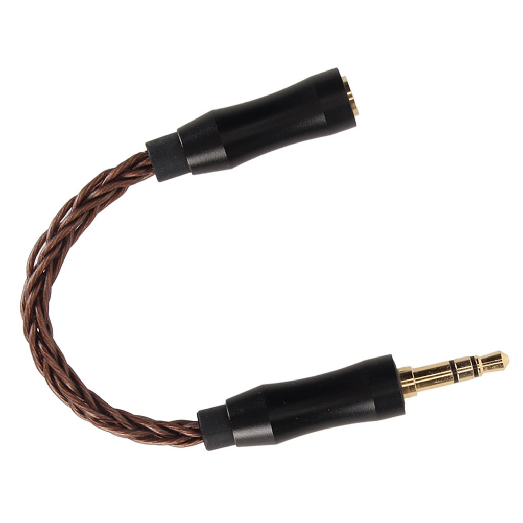 2.5mm to 3.5mm Sound Cable Female to Male Single Crystal Copper Core Gold Plated Connector Headphone Adapter Cable 5.5in