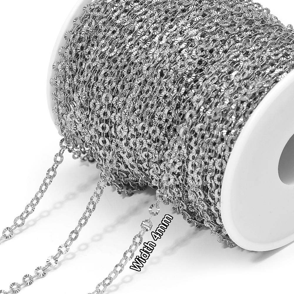 2Meters Stainless Steel PVD Gold Textrued Cable Chain for DIY Girls Necklace Women Bracelet Jewelry Earrings Making Supplies