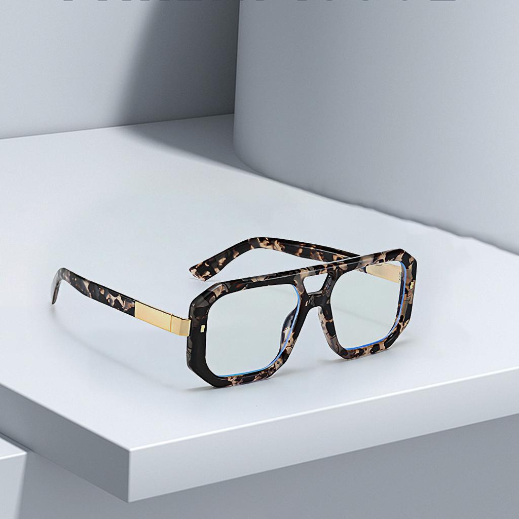 New In 2024 Black Square  Anti Blue Light Glasses with Gold Lines Outlining Anti Blue Light Fashion Accessories Eye Glasses Men