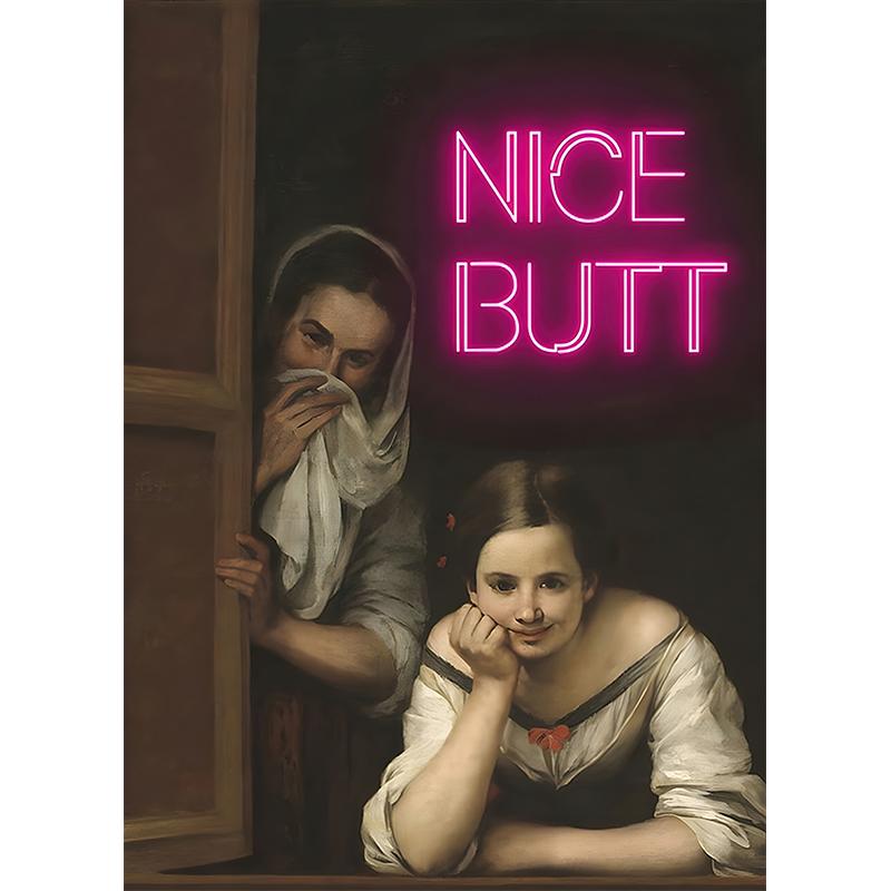 Funny Bathroom Toilet Mona Lisa Wearing Pearls Girl with Roll Paper Poster Print Canvas Painting Wall Art Living Room Home Decor