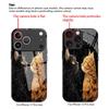 Süße Katze gehärtetes Glas Handyhülle für iPhone 17/16/15/14/13/12/11 Pro Max All-inclusive Anti-Fall und Stoßfest Rückseite