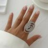 Silberfarbe Kreatives Design Perlblatt Ring für Damen Trend Unregelmäßig Metall Kleine Kugel Offene Fingerringe Paar Punk Schmuck