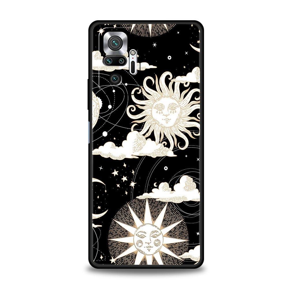 Moon Sun Phone Case For Xiaomi Redmi Note 14 13 5G 10 11 12 Pro Plus 4G 14C 13C 12C 10C Black Cover