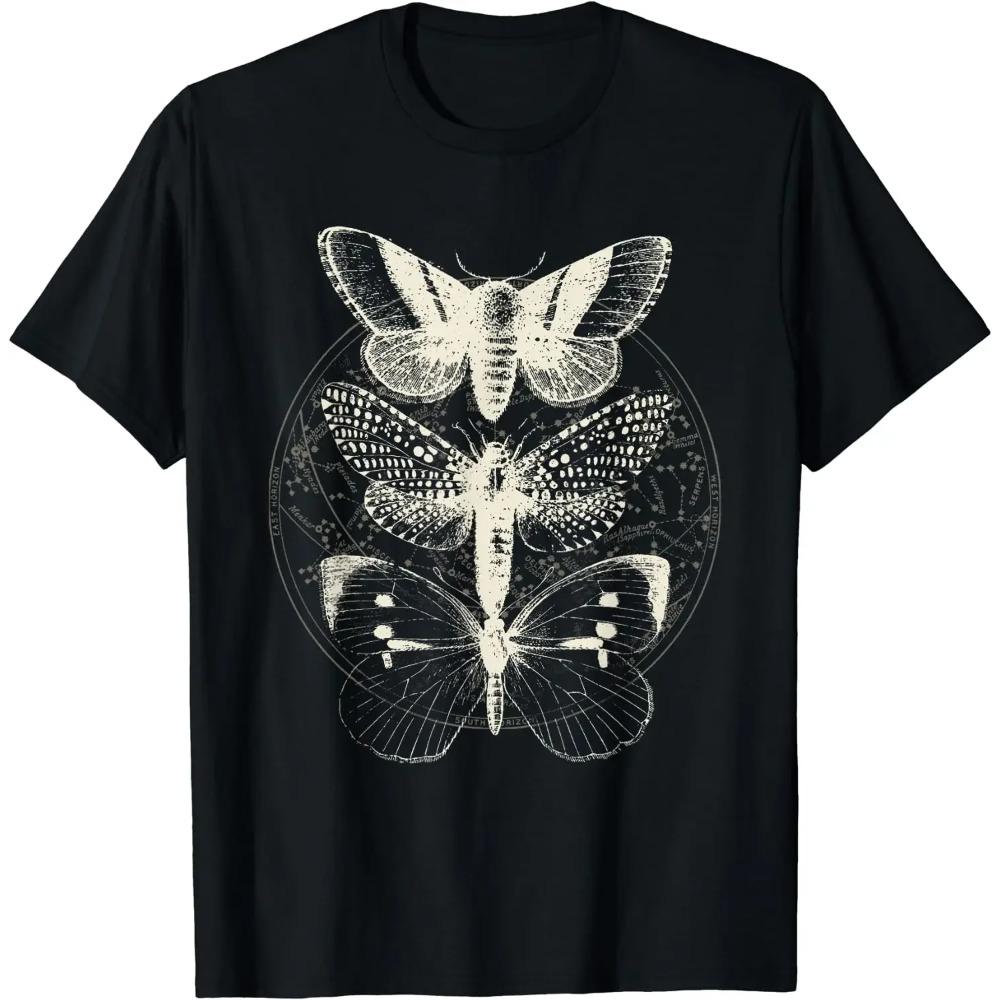 

Witchcore Lepidoptera Butterfly Moth Insect Astronomy Lover T-Shirt Halloween Vintage T Shirt for Men Women Daily Four Seasons XXXXXL чёрный