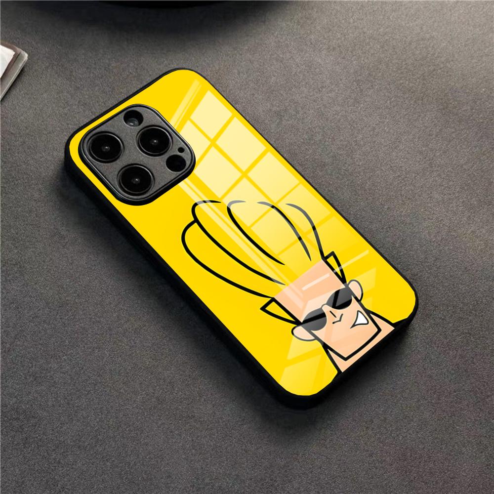 Johnny Bravo Anime Phone Case For 17 Pro Max IPhone 16 Pro 14 12 11 13 Mini X XR XS 15 Plus SE Glass Cover