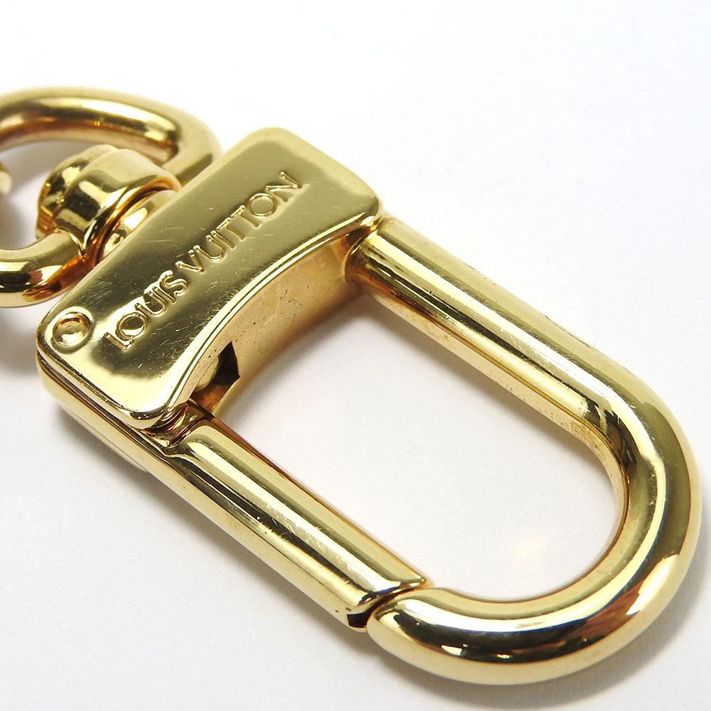 Used LOUIS VUITTON Key ring Portocle Night Light MP1842 Monogram reverse/leather Brown black Studs