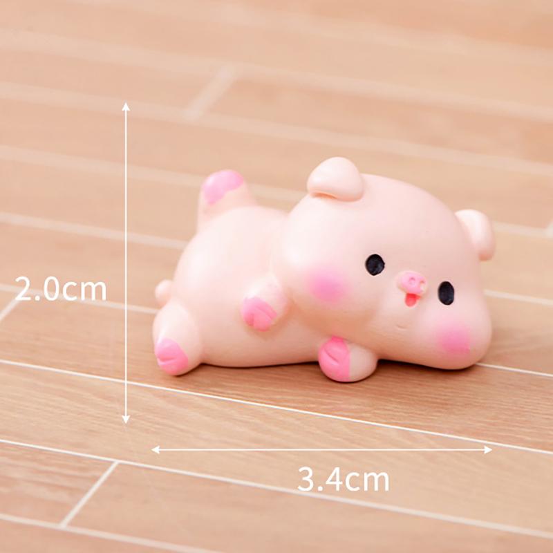 Cute Gourmet Pig Ornament Cartoon Piggy Figurine Car Desktop Decoration Micro Landscape Dollhouse Miniature Toy
