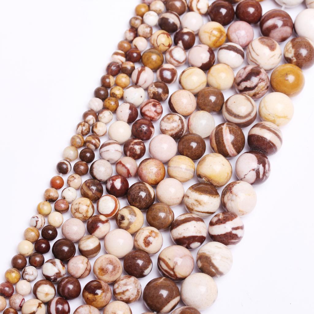 Round Beads 15" Strand Australia Zebra Jasper For Jewelry Making 4 6 8 10MM Natural Stone Pick Size DIY Bracelets Necklace