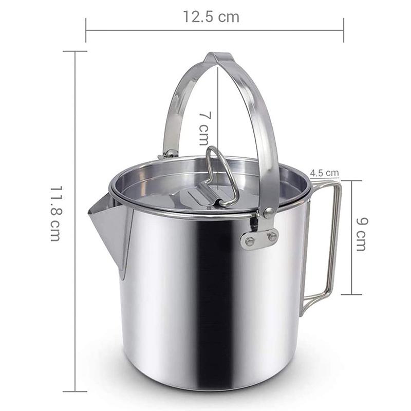 Outdoor Pot Coffee Maker Kettle Portable Lightweight Camping Cooking Pot 1.2L Cup For Camping Hiking Backpacking Boiling Water
