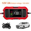 12V 2A Fully Automatic Car Battery Charger LCD Display Smart Pulse Repair Motorcycle AGM GEL WET Dry Lead Acid Battery Charger