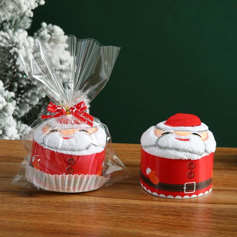 10 Stück Weihnachten Weich Neu Weihnachten Handtuch Rot Weihnachtsmann Neujahrsgeschenk Handwäsche Gesichtstuch Zuhause Badezimmer