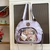 Large Capacity Capybara Shoulder Bag Harajuku Canvas Tote Bag Lovely Transparent Itabag  Shopping