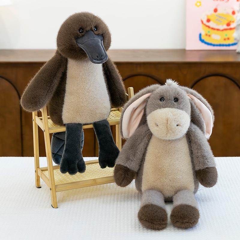 New Jungle Animal Long-eared Donkey Platypus Emotional Soothing Plush Toy Doll Children's Doll Birthday Gift