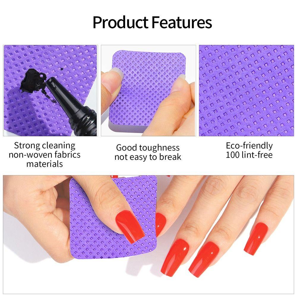 200PCS/Box Multicolor Lash Glue Cleaning Pads Lint-free Nail Wipes Makeup Tool  Makeup Removal