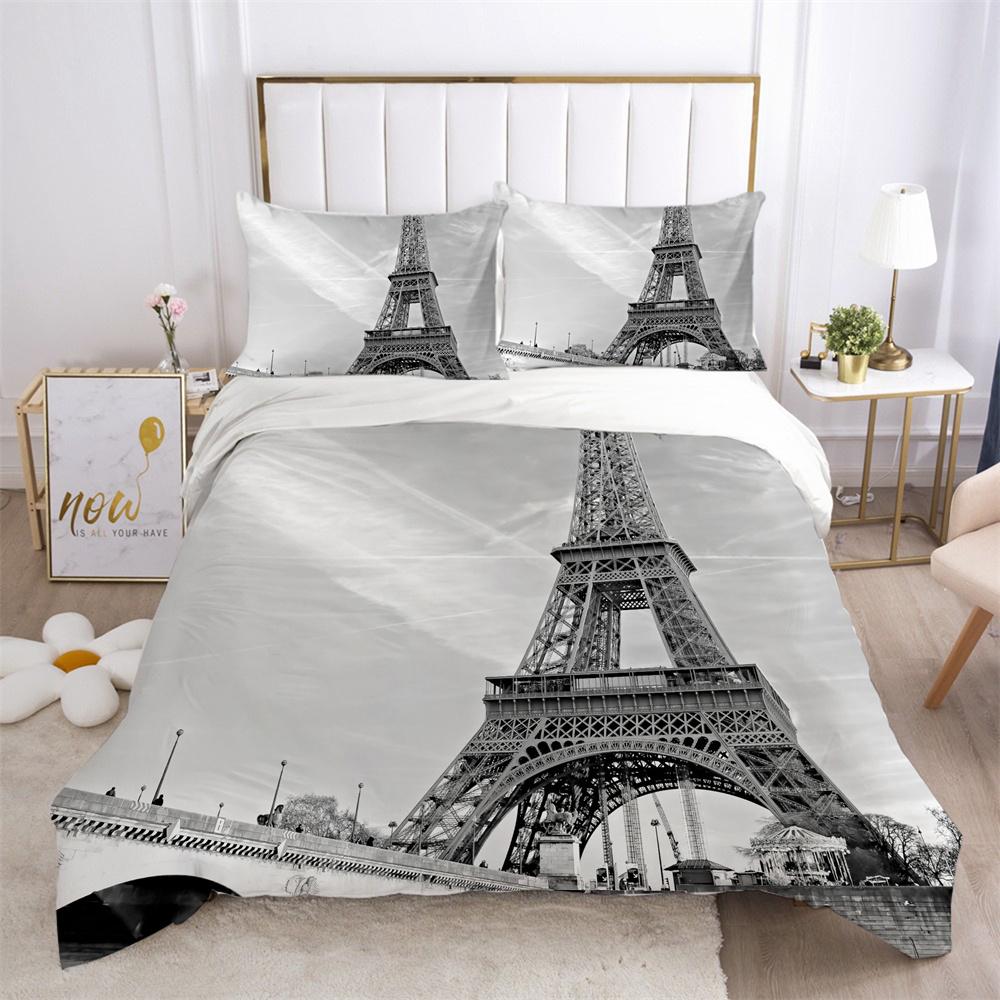 Architectural Printed Bedding Set Microfiber Teens Double Size Bed Set Cover Fashion Highend Home Textiles