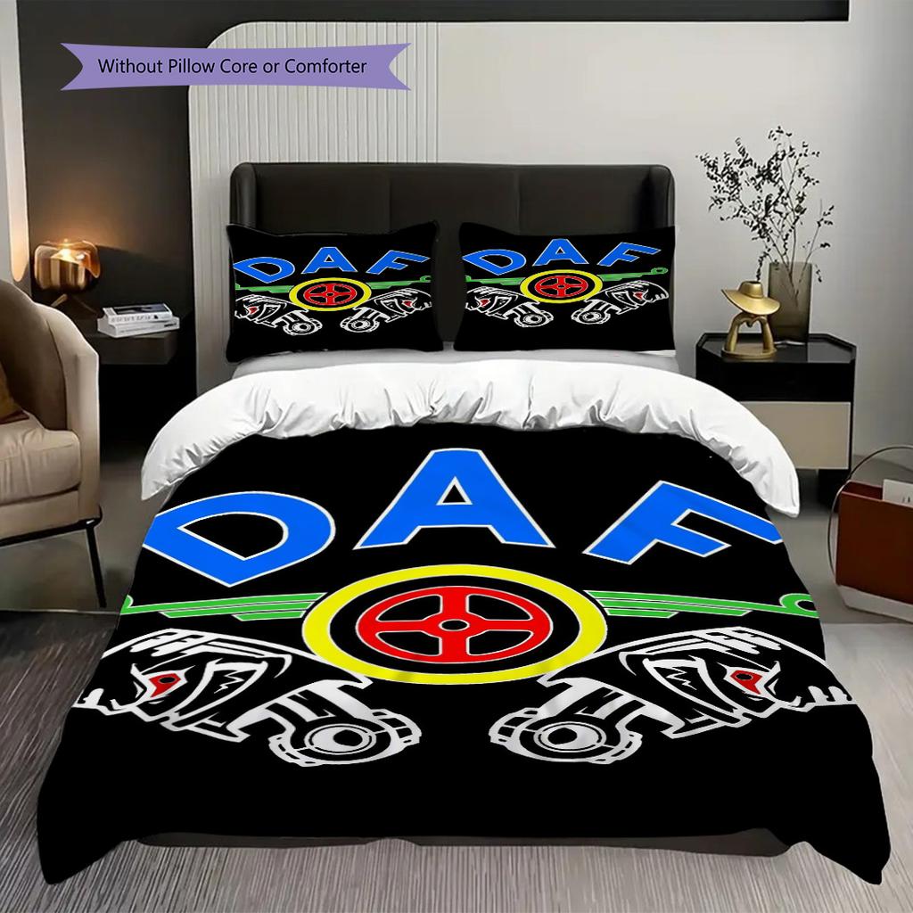 Blue Truck Mountain Road Bedding (1 * duvet cover + 2 * pillowcase, without core) 2D Flat Duvet cover and pillowcase Christmas birthday gift