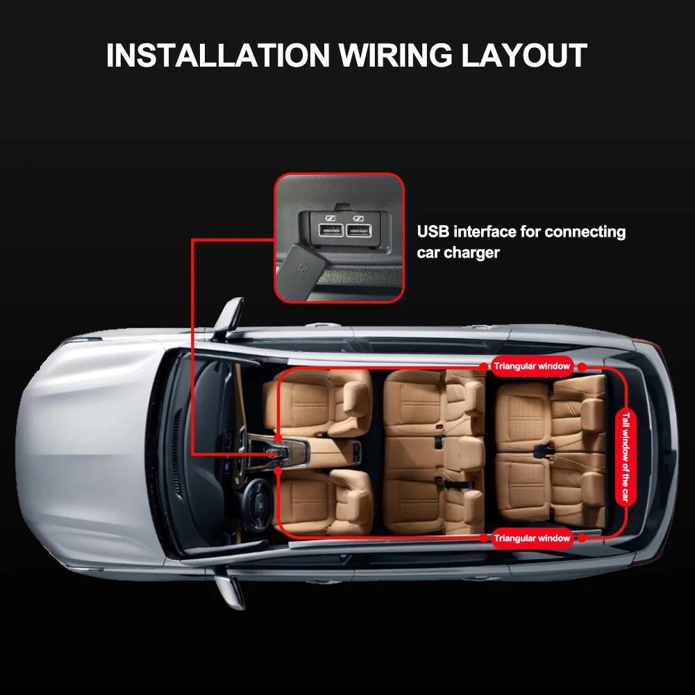 Car Devil Face Panle Lights Flash Sign Lamp USB Plug Warning Strobe Lights Vehicle Signal Lights for Car Windshield Decorations