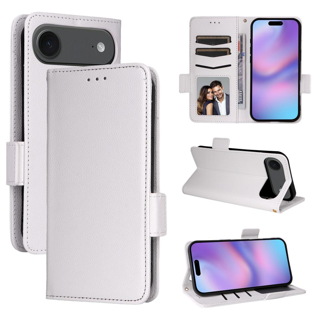 For iPhone Air Case with Wrist Strap Litchi Texture PU Leather Wallet Phone Cover