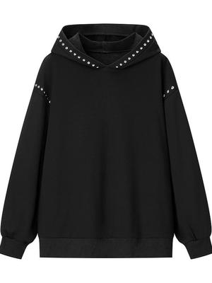 Damska Stylowa Bluza z Kapturem Patchworkowa z Panterką