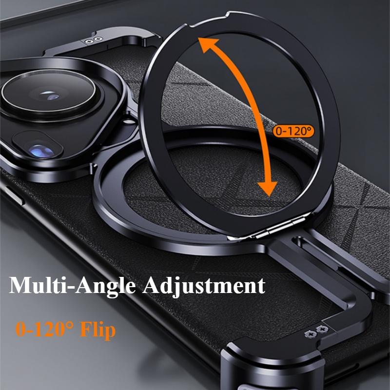 Oatsbasf Alloy Phone Case for Huawei Pura 70/70Pro/70Pro+/70Ultra with Stand Magnetic Metal Frameless Protective Cover Bumper