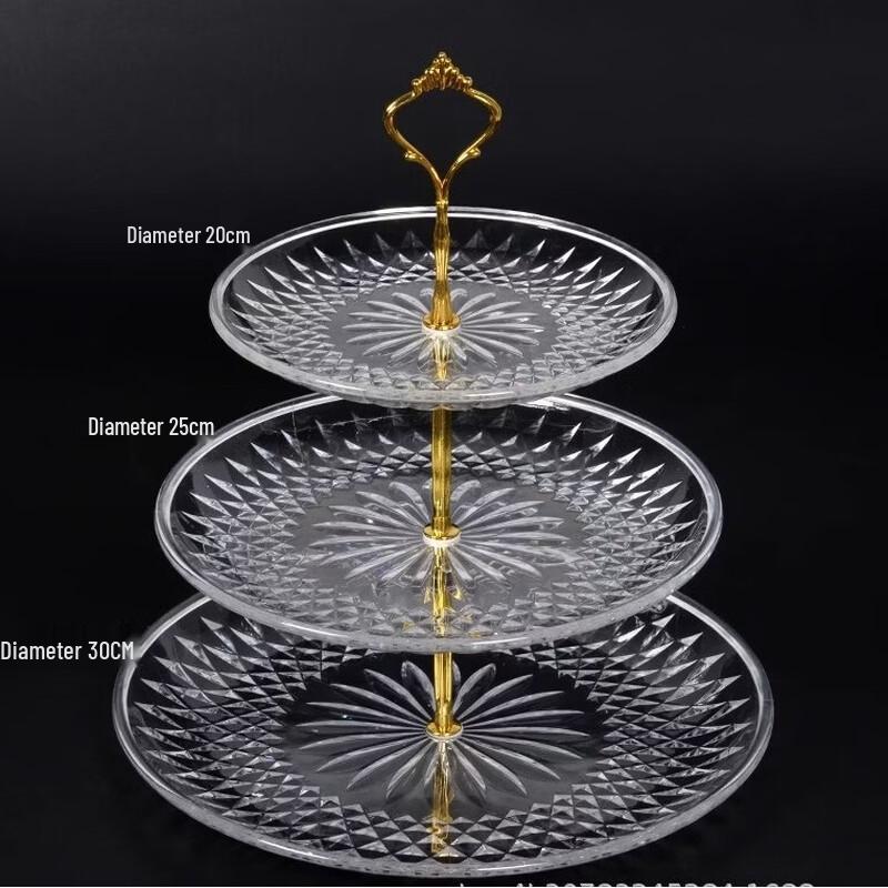 

ZISIZ Crystal-Like 3-Tier Dessert & Snack Serving Tray