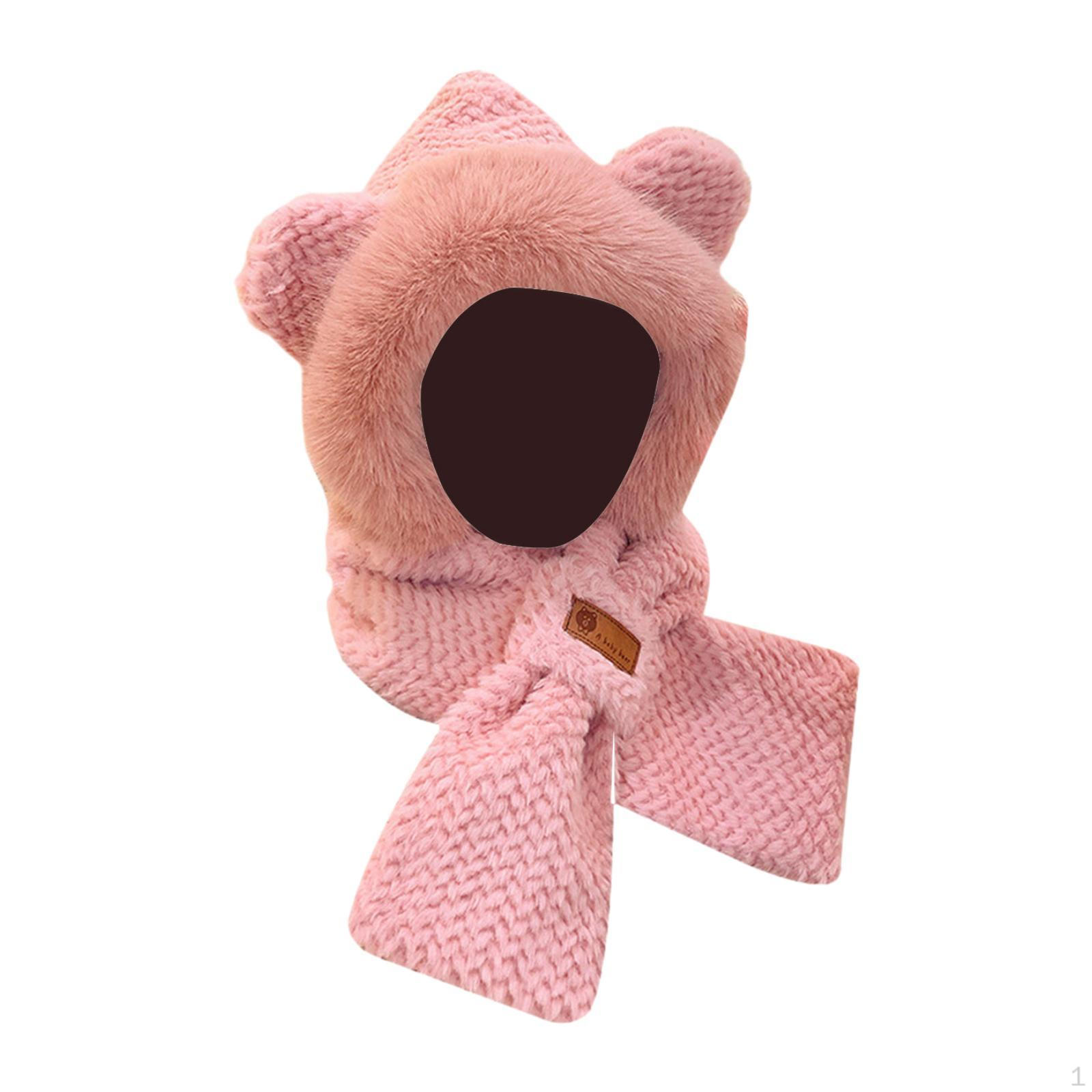 

Плюшевый шарф с капюшоном 2 в 1, кепка с капюшоном, шапка с изображением животных для вечеринки в стиле косплея, верховая езда розовый