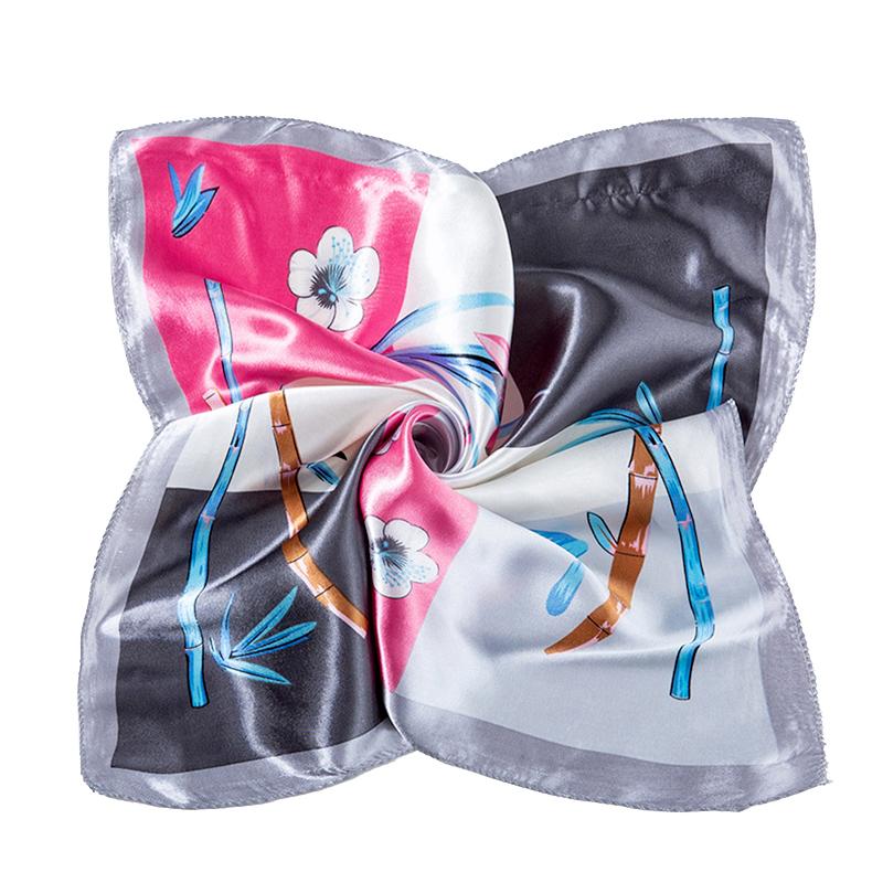 1 Peça Bandana Comissários de Bordo 50x50CM Moda Poliéster Elegante Lenços Quadrados Hijab Femininos