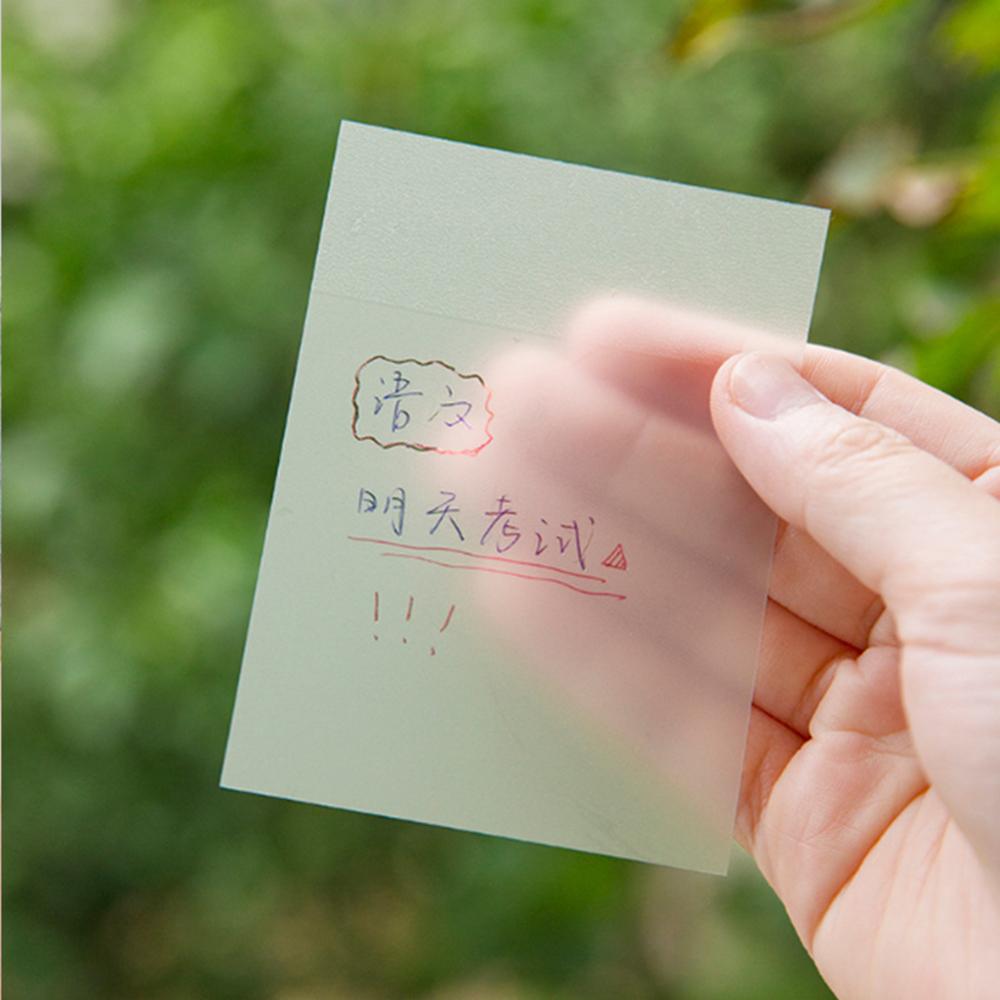 Transparent Sticky Note 50 Sheets Waterproof PET Material notessticky notes adhesive note writing notes office purposes