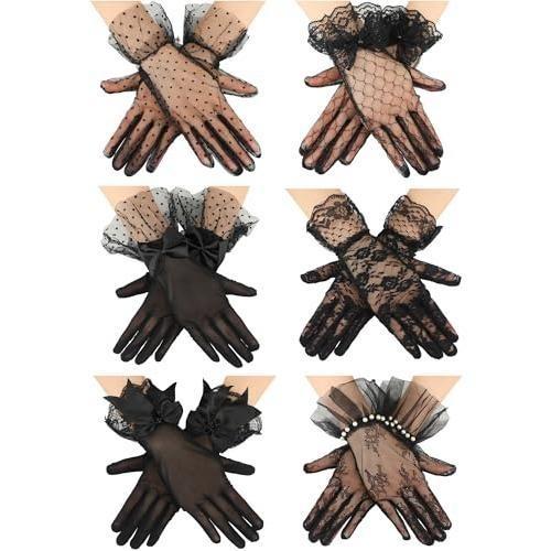 

Mary X 88529 red lace transparent gloves red lace gloves чорний