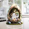 Bohemian Style "Beautiful Egg House Cute Rabbit", Easter, New Year, Valentine's Day, Father's Day, Mother's Day - Ideal for Home Decor, Cafe, Office,