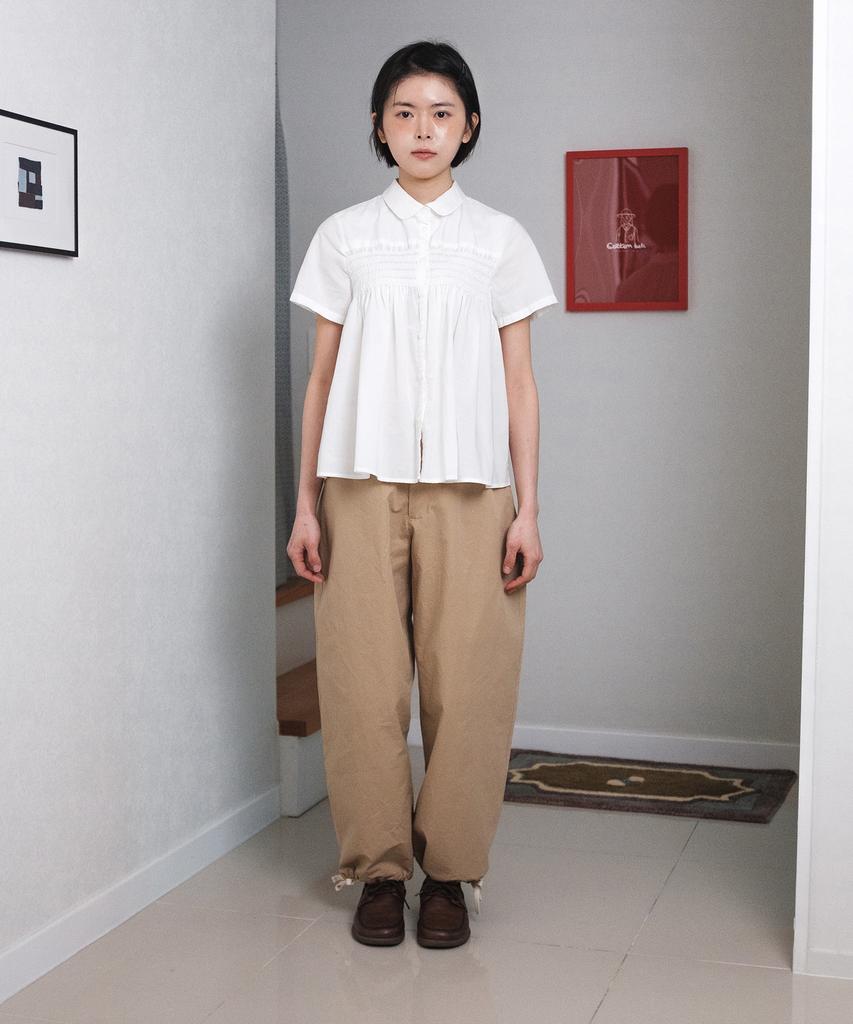 COTTON BELL String Easy Pants - Beige
