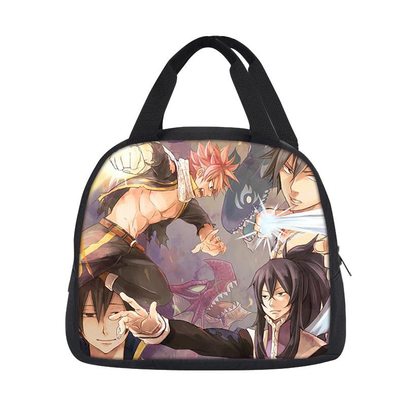 FAIRY TAIL Lunch Bag Cartoon Anime Printed Student Boys and Girls New Style Lightweight, Small, Large Capacity, Versatile