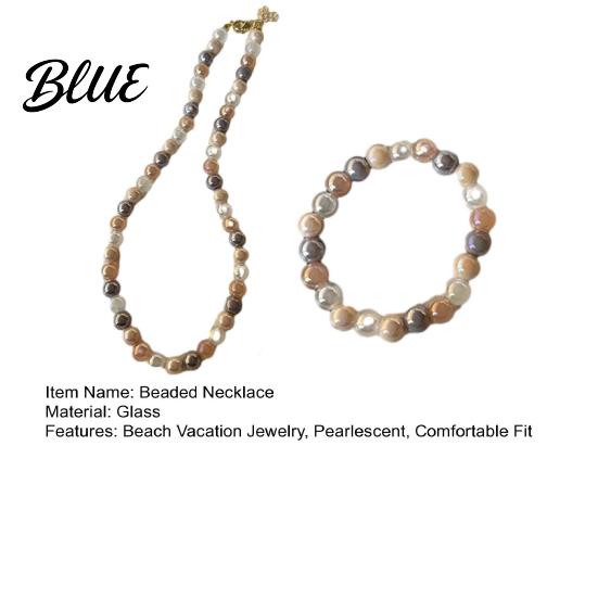 Matching Bracelet And Necklace 1 Set Dopamine Beaded Jewelry Colorful