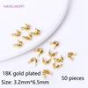 Brass 18K Gold Plated Lobster Clasp Split Rings Calotte Crimp Bead Tip Knot Cover DIY Jewelry Making Supplies Wholesale