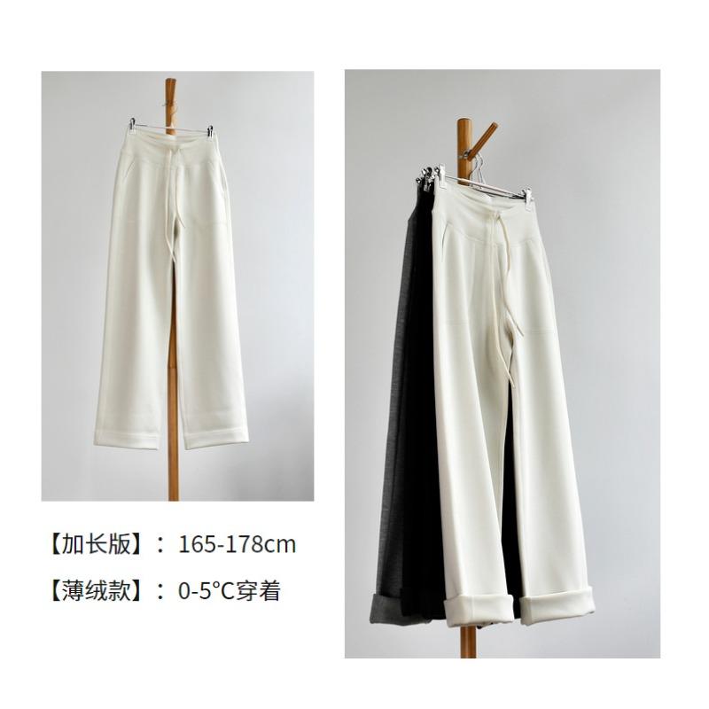 

[Thin velvet straight-leg pants] Winter velvet thickened Modal narrow version wide-leg straight-leg high-waisted warm casual pants Xl（ 65-72.5kg ）