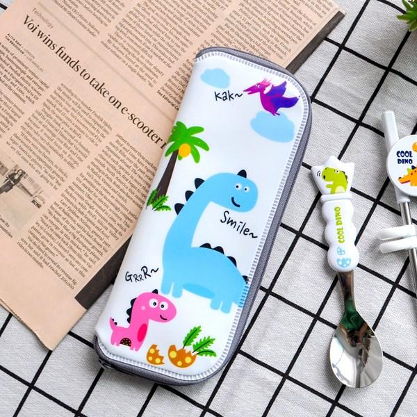 Cool Dino Multi Case, White, 2 Pieces, Korean Popular Tableware