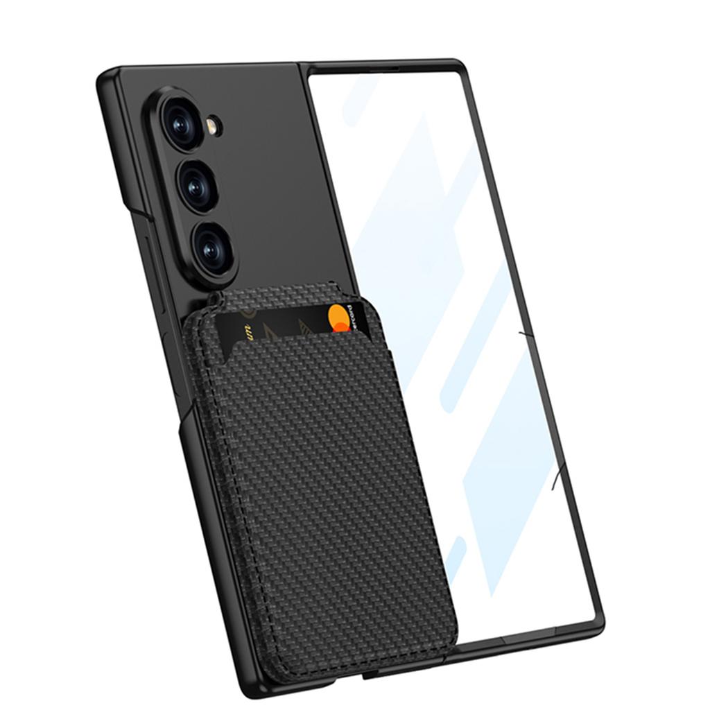 Ultrathin Matte Phone Case For Samsung Galaxy Z Fold 7 5G 2025 With Magnetic Vegan Leather Wallet Pocket Card Holder Kickstand