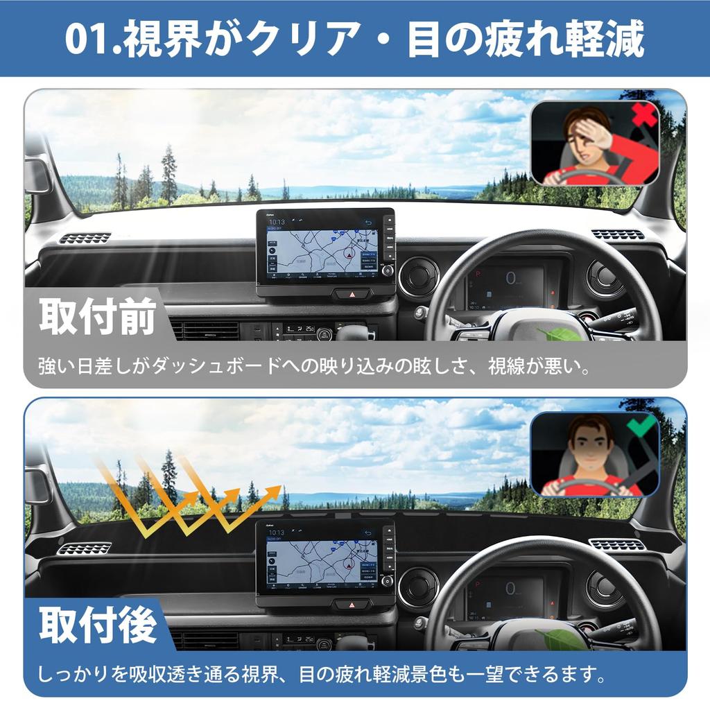 Cartist Dashboard for New with and JOY October 2023 Reduces Glare and Sun Protects Dashboard from Durable Suede Set Mat/Cover N-BOX JF5/JF6 (Models