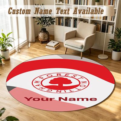 Round Rug Custom NameNottingham Forest FC Pattern Non Slip Carpet Home Floor Decor
