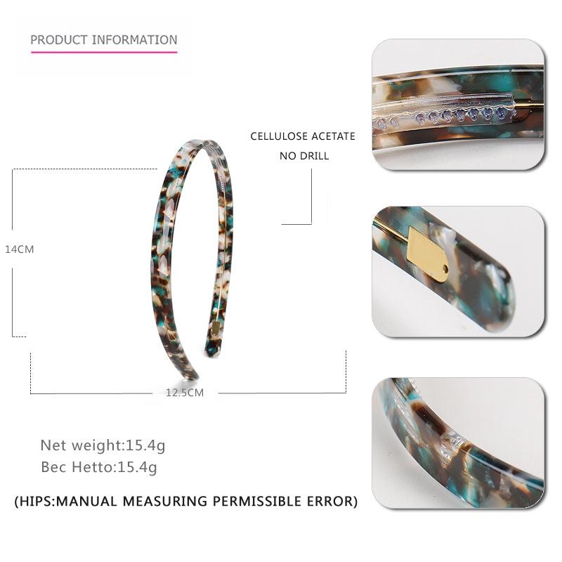 

Элегантные узорчатые ацетатные повязки для волос для женщин, нескользящие, нежные ацетатные повязки для волос, женские аксессуары для волос на лбу