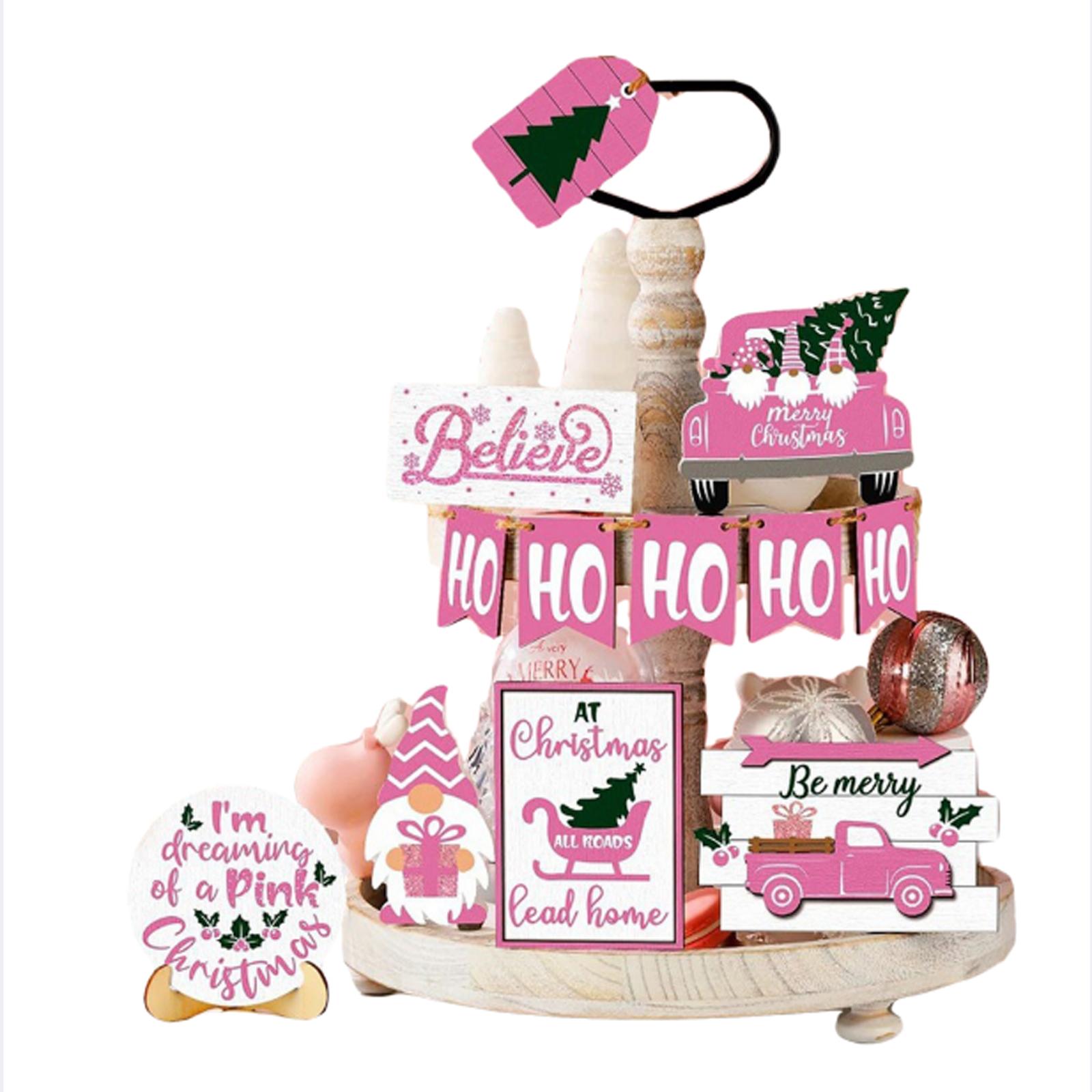 

Christmas Layered Tray 12-piece Set Wooden Craft Ornaments Christmas Snowman Creative Desktop Decoration