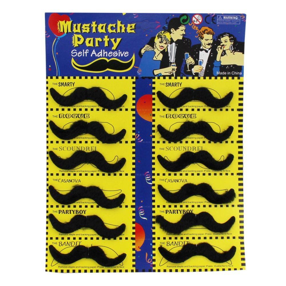 

12pcs Prank Trick Funny Costume Mustache Funny Pirate Party Mustache Halloween D