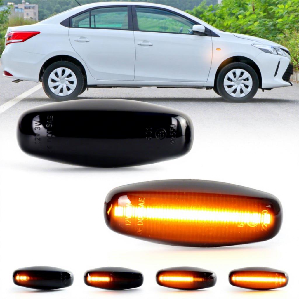 Waterproof LED Blinker Sequential Turn signal Lights for Toyota Yaris Vios 2014-19 Signal Indicator Dynamic Side Marker Lamps LED