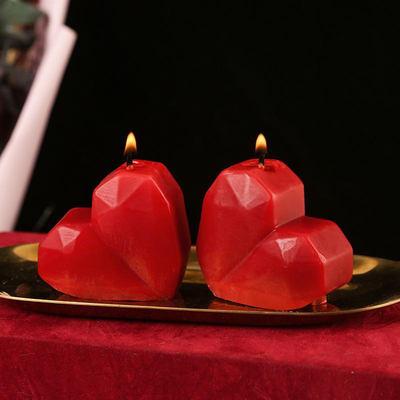 1/2/4pc 3D Heart-shaped Love Candles Valentine's Day Romantic Gift Handmade Aromatherapy Candle Wedding Home Decor Photo Prop